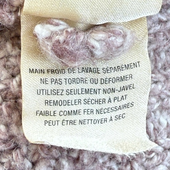 Anthro Sleeping On Snow Mauve Pink Cotton Alpaca Off Shoulder Sweater - Size M - Picture 14 of 16